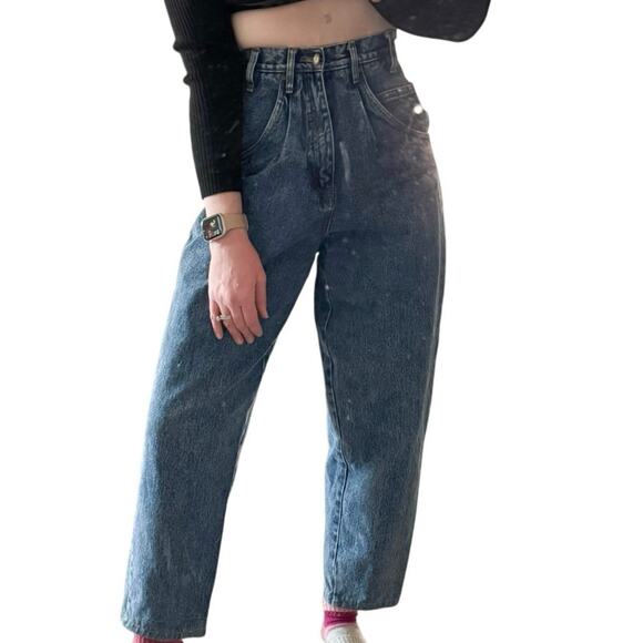 Vtg 1990s Bill Blass High Waisted Medium Wash Denim Jeans - Picture 1 of 11